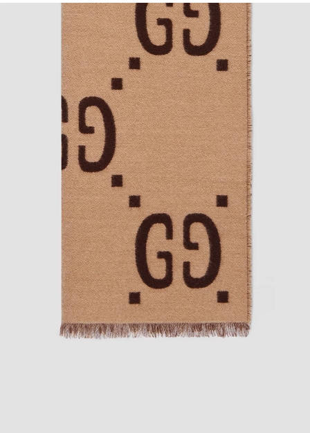 GUCCI古驰双G提花羊毛双面围巾