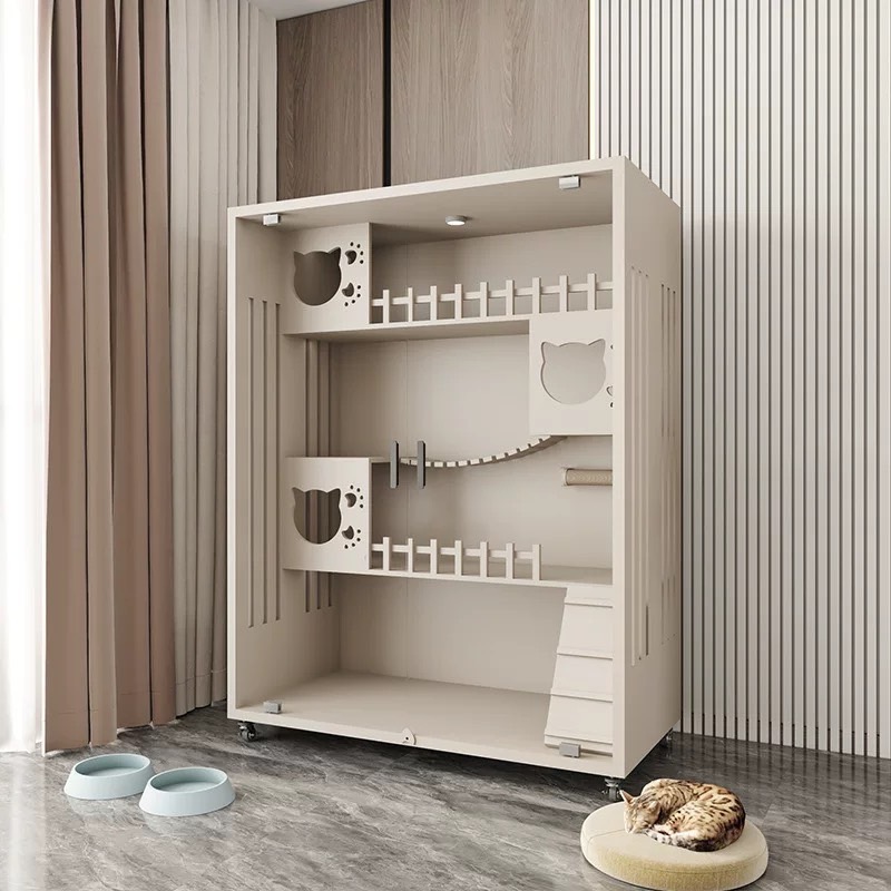 猫用品猫笼木质猫别墅超大猫柜猫房子猫舍家用室内猫屋子宠物柜子