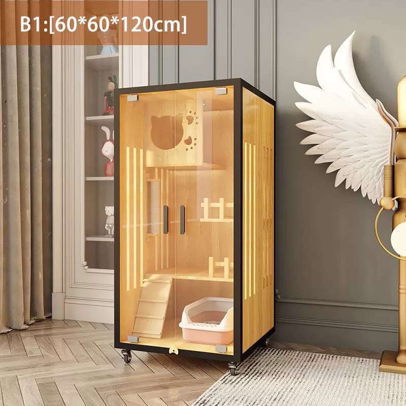 猫用品猫笼木质猫别墅超大猫柜猫房子猫舍家用室内猫屋子宠物柜子