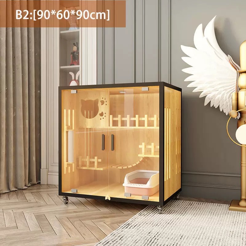 猫用品猫笼木质猫别墅超大猫柜猫房子猫舍家用室内猫屋子宠物柜子