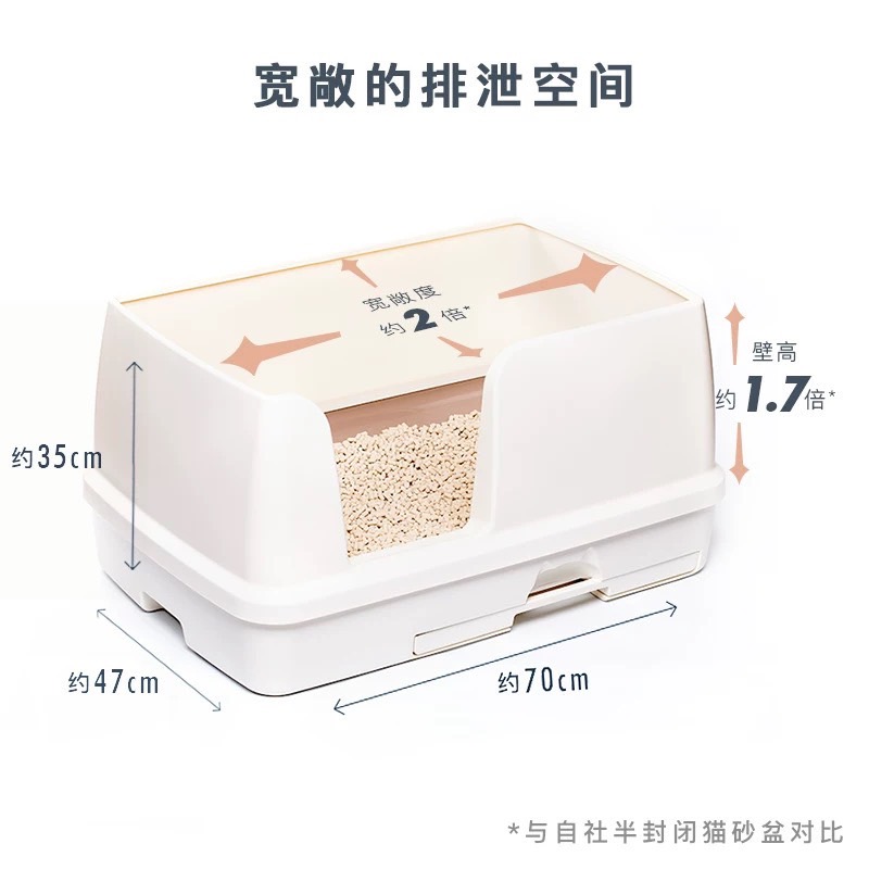 日本原装进口佳乐滋双层猫厕所超大号布偶缅因猫专用猫砂盆防带砂