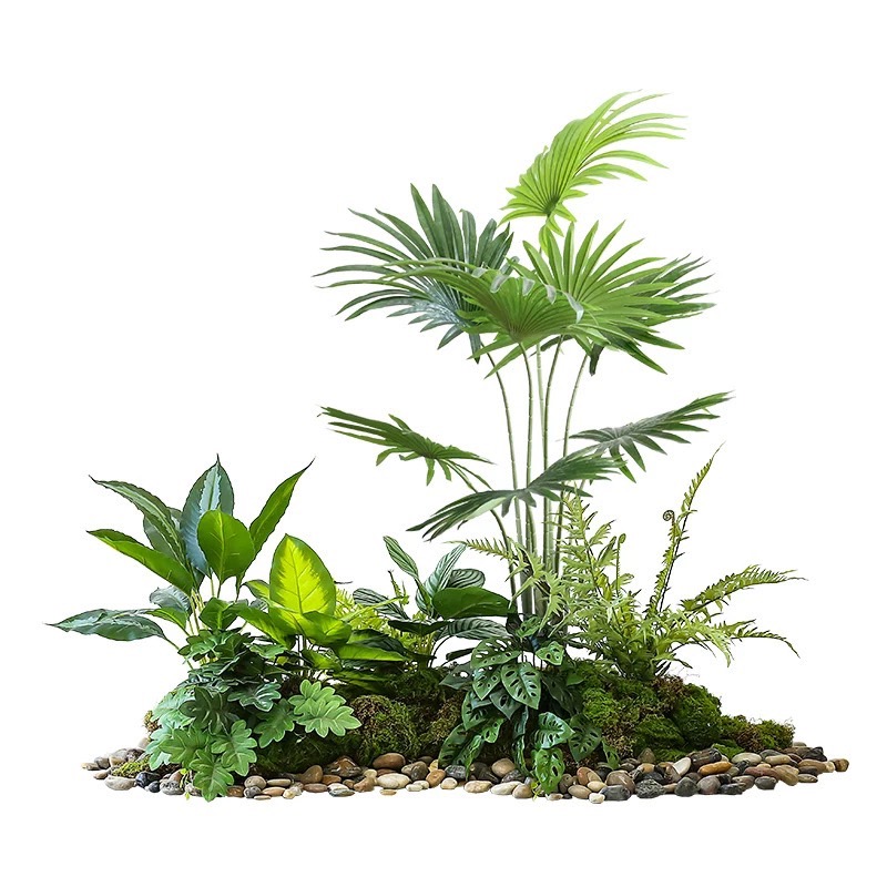 仿真香椿树仙人柱假绿植组合景观植物小造景酒店橱窗空地装饰摆件