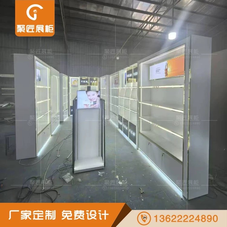 街铺专卖店化妆品护肤多经点位美甲保养美容彩妆中庭展示柜靠墙柜