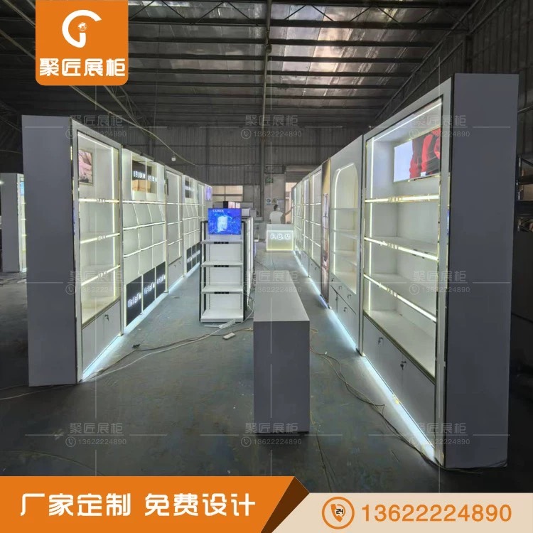 街铺专卖店化妆品护肤多经点位美甲保养美容彩妆中庭展示柜靠墙柜