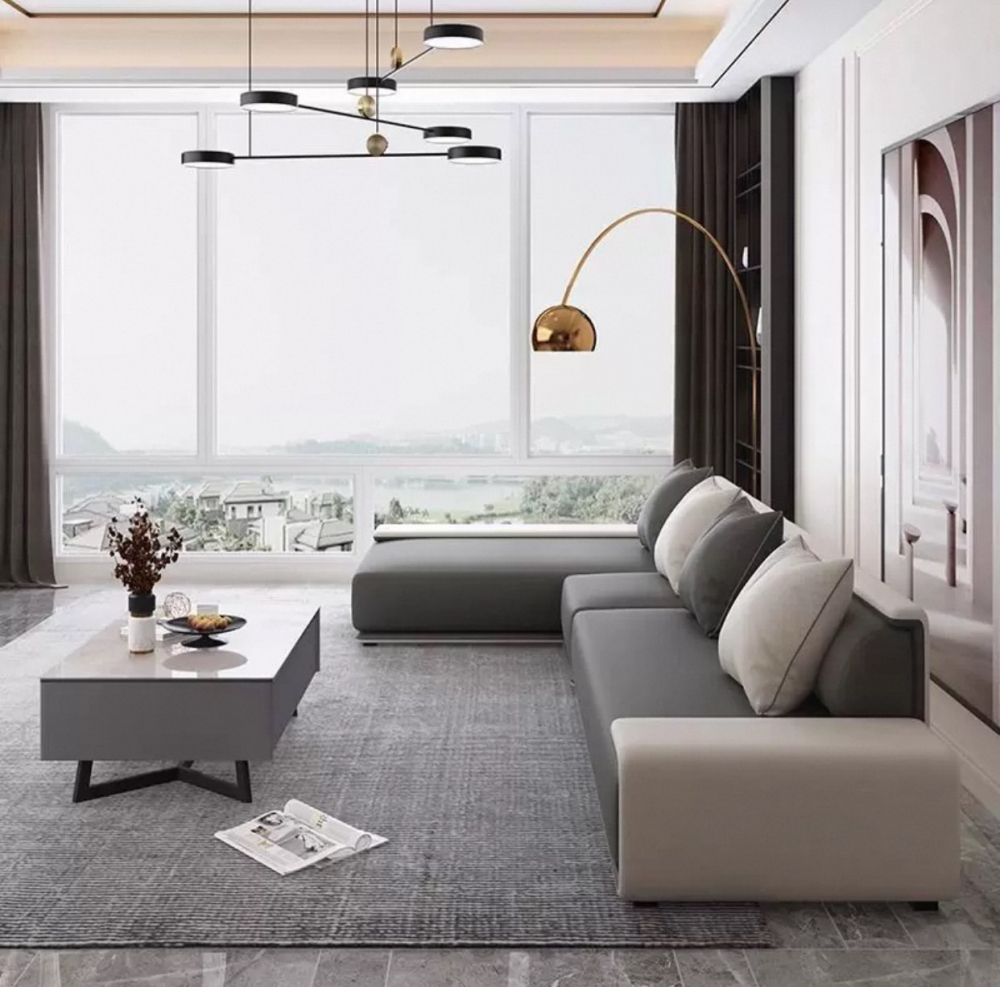 北欧棉麻布艺沙发可拆洗大小户型客厅现代简约乳胶贵妃科技布沙发