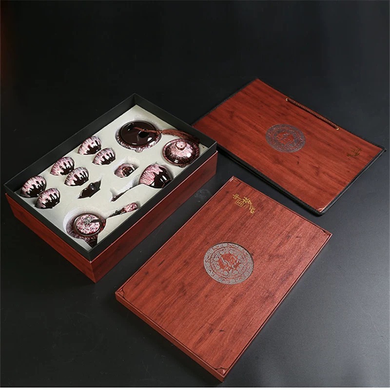 轻奢窑变功夫茶具整套高档陶瓷茶杯茶壶茶洗盖碗组合中式茶器套装