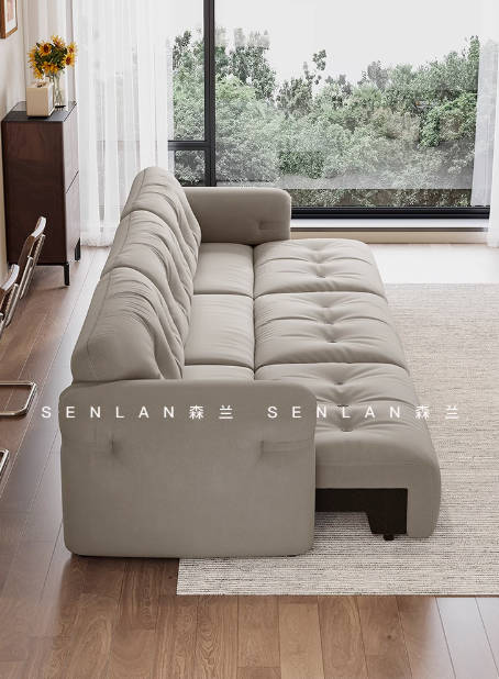 猫抓布奶油风折叠沙发床两用小户型网红款多功能直排双人伸缩变床