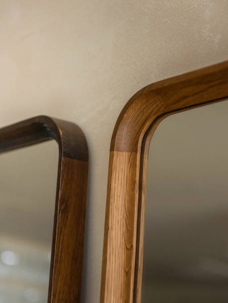 弄居︱ 侘寂风家用实木落地全身镜复古简约ins穿衣镜中古壁挂镜子