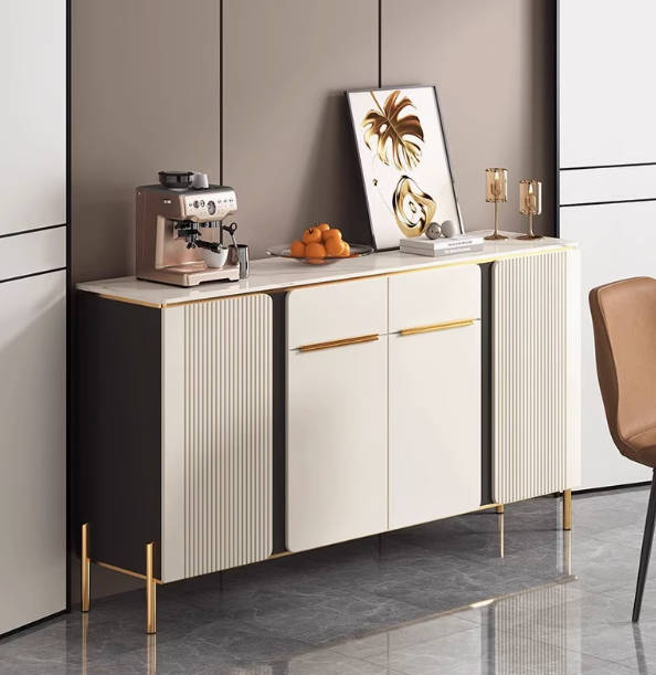 洞窝samedream 轻奢岩板餐边柜置物柜客厅靠墙边柜子储物柜收纳柜