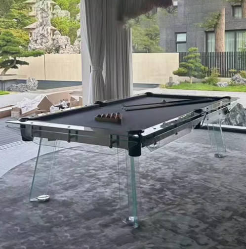 水晶台球桌亚克力标准美式中式KTV家用室内透明钢化玻璃桌球台