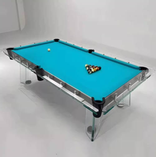 水晶台球桌亚克力标准美式中式KTV家用室内透明钢化玻璃桌球台