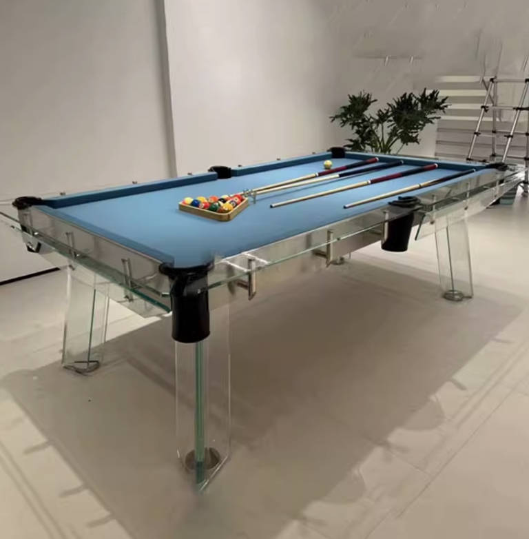 水晶台球桌亚克力标准美式中式KTV家用室内透明钢化玻璃桌球台