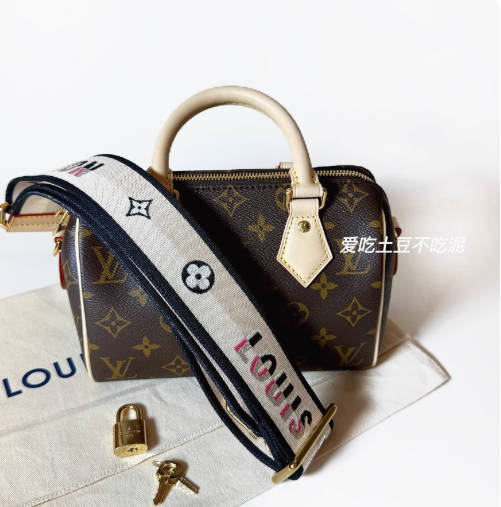 国内现货 Louis Vuitton lv speedy20老花包肩带斜挎单肩枕头女包