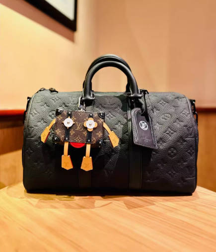 Lv路易威登 keepall25 35老花压纹手提单肩斜挎包黑