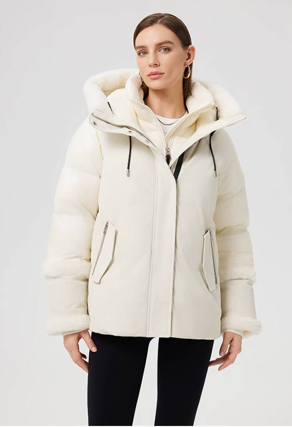 MACKAGE女士CYRAH 拼接加厚保暖防寒羽绒服外套