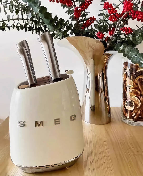SMEG斯麦格网红刀具刀架复古不锈钢整套装厨房厨具6件套礼盒