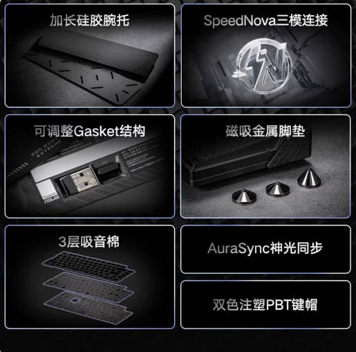 ROG夜魔Extreme机械键盘三模75配列热插拔客制化全彩OLED8K回报率