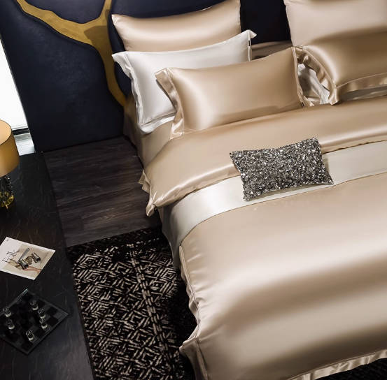 帝王真丝四件套100%重磅桑蚕丝床单床笠被套定制高端丝绸床上用品