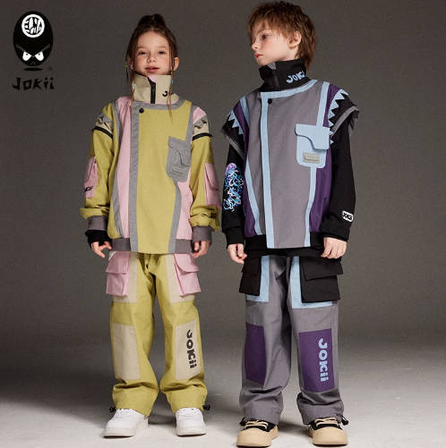 jokii潮牌童装『鲸鳞套装』男女童薄绒外套+长裤炸街春秋装