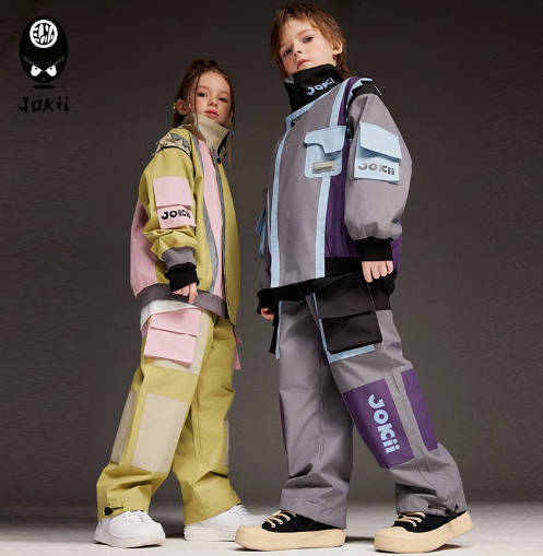 jokii潮牌童装『鲸鳞套装』男女童薄绒外套+长裤炸街春秋装