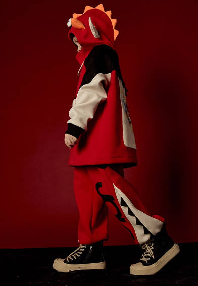 jokii潮牌童装『绥禧金鲤套装』儿童国潮卫衣+裤子洋气春装秋款