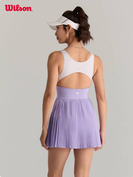 Wilson威尔胜官方夏季女士SPORTIF高弹紧身网球运动高腰连衣裙