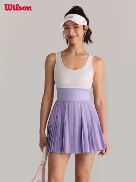 Wilson威尔胜官方夏季女士SPORTIF高弹紧身网球运动高腰连衣裙