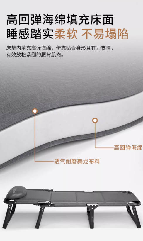 德国单人午休折叠床躺椅家用办公室户外简易便携式行军床神器