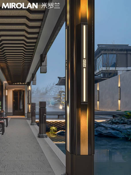 太阳能户外壁灯庭院壁灯新中式别墅壁灯室外长条壁灯防水围墙壁灯