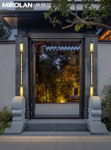 太阳能户外壁灯庭院壁灯新中式别墅壁灯室外长条壁灯防水围墙壁灯