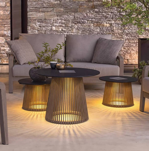 室外茶几灯太阳能桌子庭院灯户外灯防水别墅花园露台户外落地灯