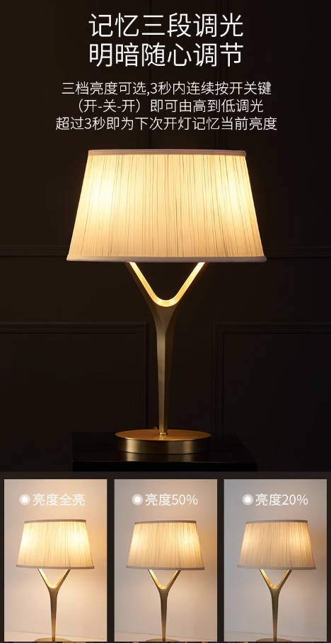 德国柏曼美式铜台灯 轻奢艺术设计师落地灯客厅卧室床头灯led灯具