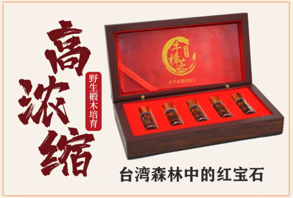 台湾牛樟芝红宝石5瓶高浓缩重症调理子实体纯椴木野生牛樟菇胶囊