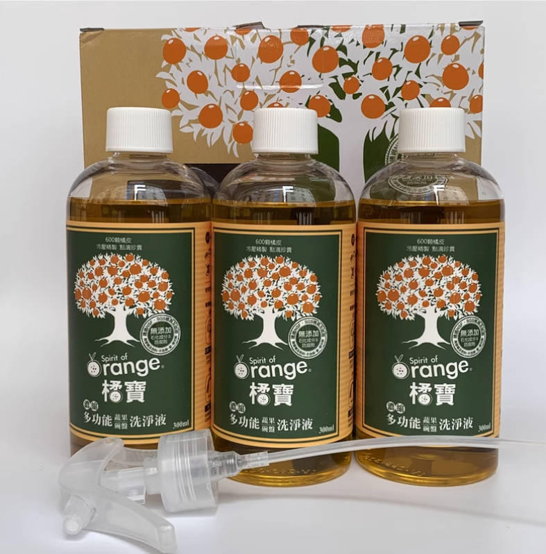 台湾橘宝桔宝果蔬浓缩洗净剂液体清洁剂多功能厨房强力油污3瓶
