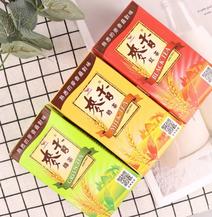 一箱包邮 台湾进口统一麦香红茶奶茶绿茶纸盒300ml三口味可选 一箱