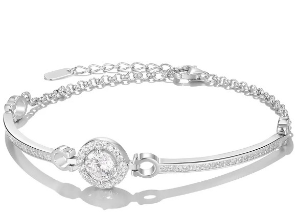 Clect 小太阳系列精致高级感宝藏 铜合金 手链 男女同款情侣款 银色