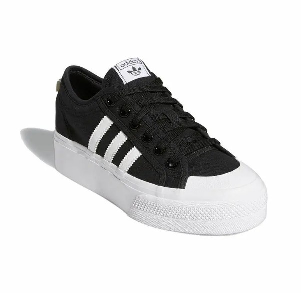 adidas originals Nizza Platform Platform 舒适 耐磨 防滑 低帮 板鞋 女款 白黑