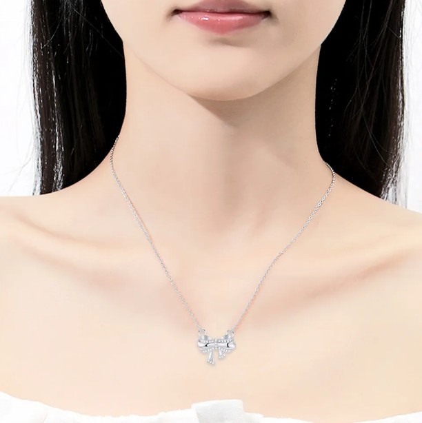 【爆闪|蝴蝶结】 EUA 在逃公主项链 恋爱情侣 国潮 高级新中式轻奢少女蝴蝶结国风设计感锁骨链 锆石 配饰礼盒装 女款